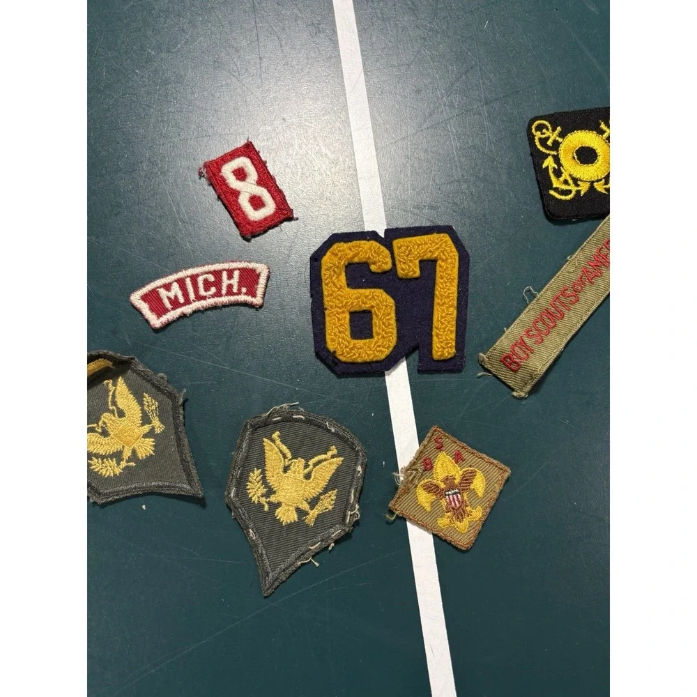 Vintage Boy Scouts Cub Scouts Garrison Cap Patches Handkerchief Memorabilia Lot
